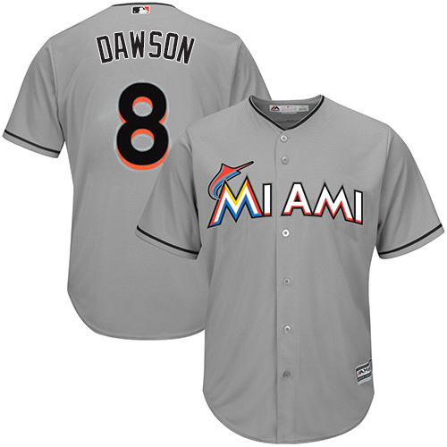 Marlins #8 Andre Dawson Grey Cool Base Stitched Youth MLB Jersey